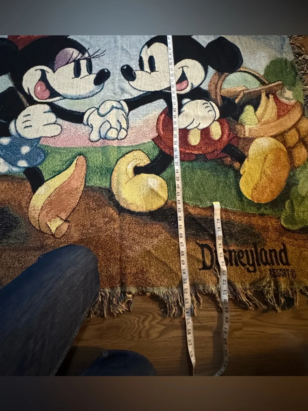 Mickey & Minnie Blue Cartoon Tapestry Wall Decor